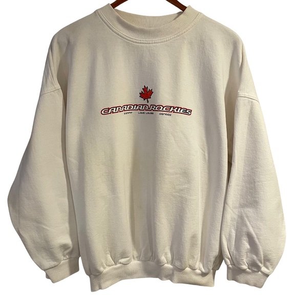 Vintage 90s Alberta Canada Sweatshirt Crewneck Pullover Banff Lake Louise Retro - Picture 1 of 7